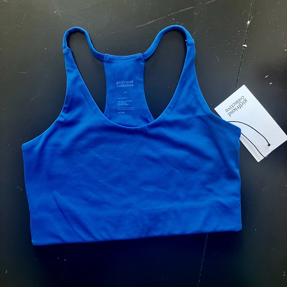 Girlfriend Cleo halter bra in ultramarine, XS
